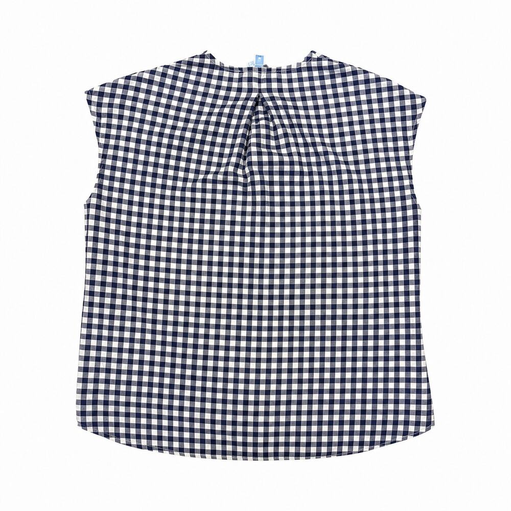 Draper James Navy & White Gingham Sleeveless Blouse Top Size Small - Picture 2 of 4
